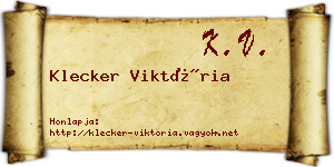 Klecker Viktória névjegykártya